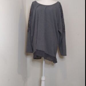 Torrid Womens Faux Layered Gray Sweatshirt Sz 3 3X